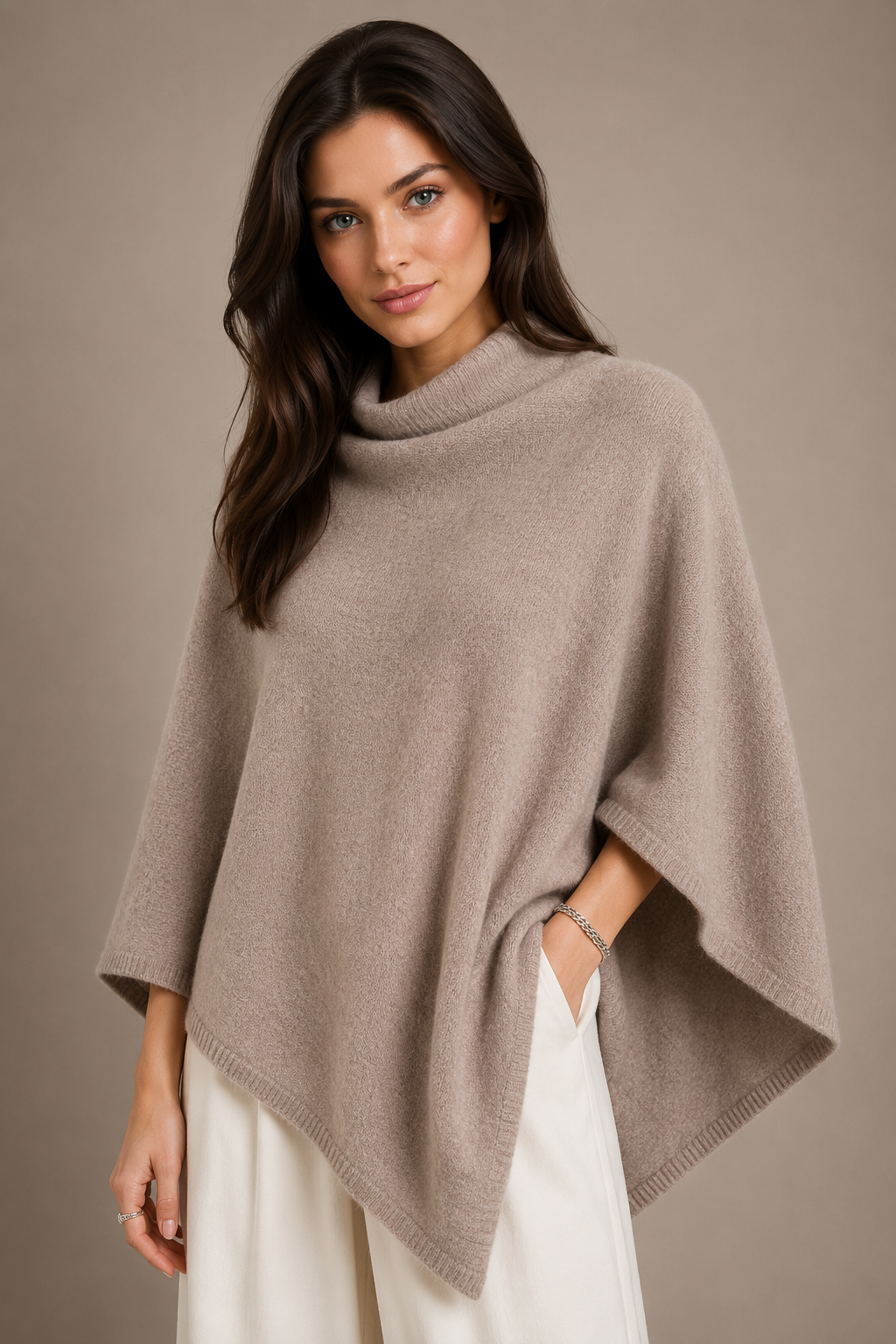 PURE MERINO WOOL PONCHO