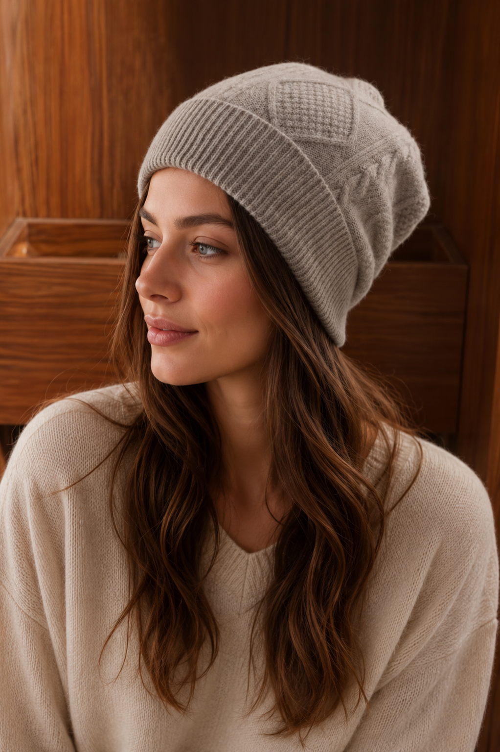 Unisex 100% Merino Wool Beanie – Cabled