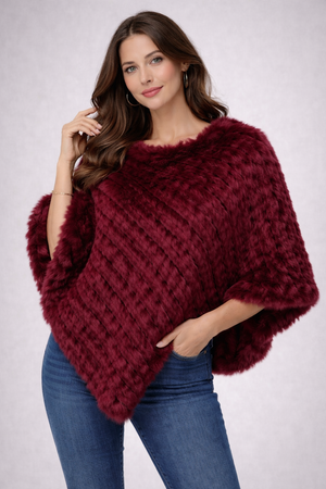 Soft Angora Fur Designer Poncho