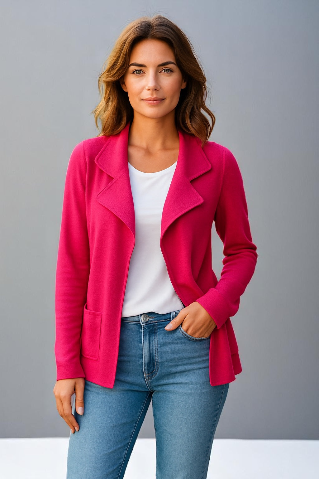 Bella Pure Wool Pink Swing Coat