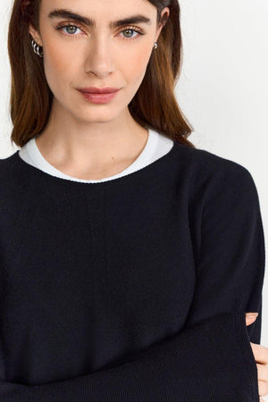 RICH & ROYAL FINE KNIT SWEATER WITH RAGLAN SLEEVES MADE IN ITALY