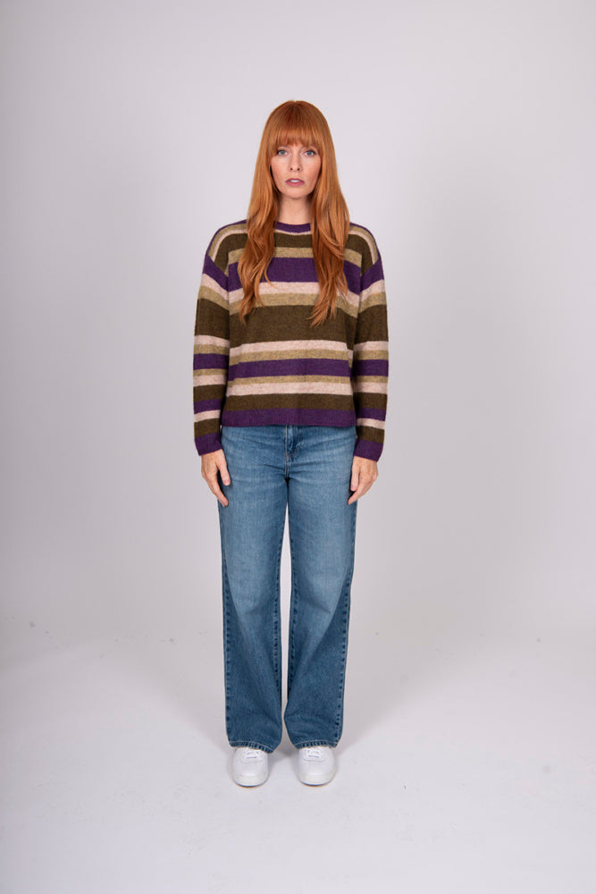BRIDGE & LORD ALPACA MULTI STRIPE PULLOVER