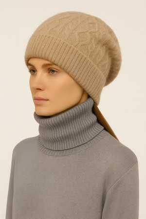 Unisex Pure Wool Beanie – Cabled