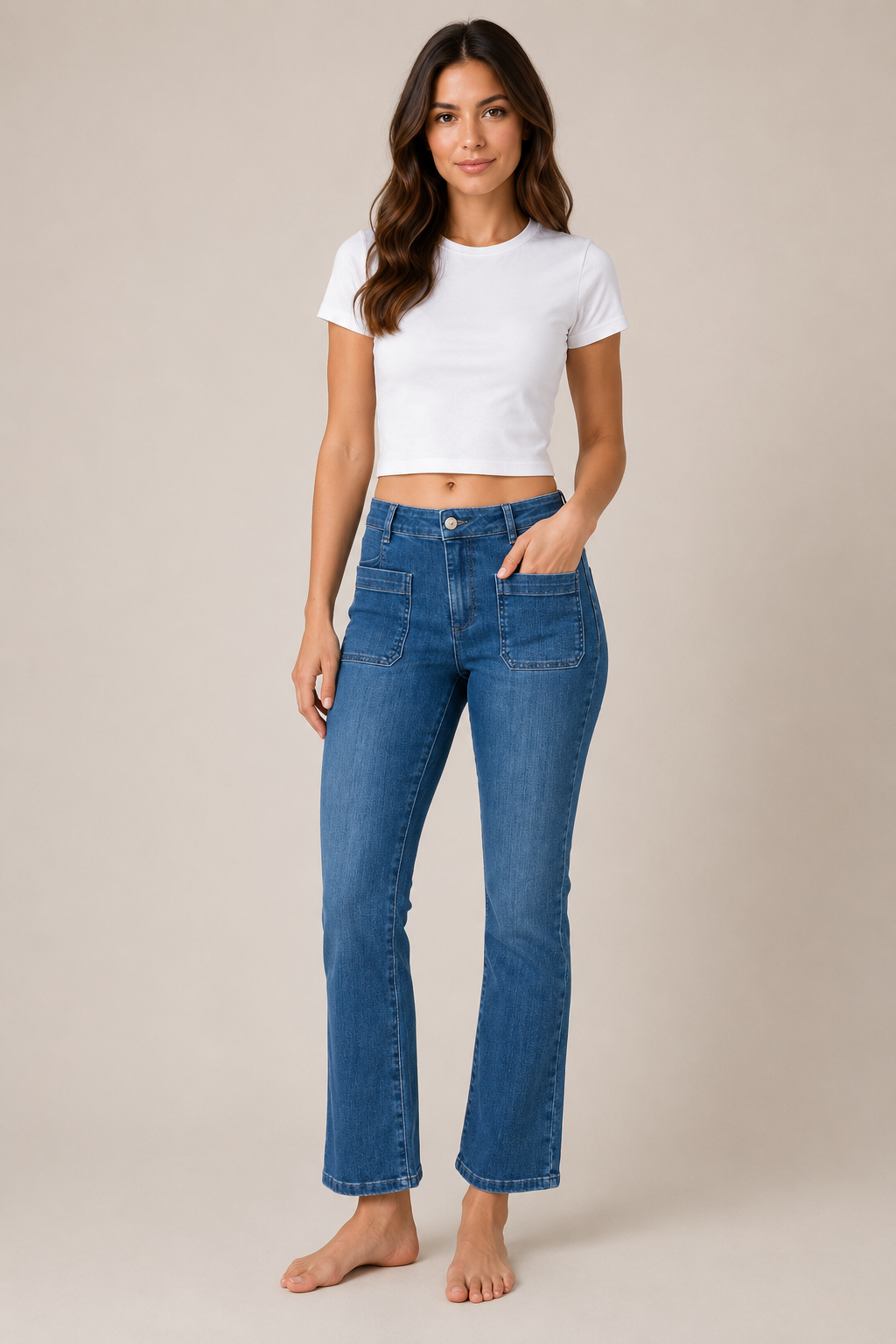 IVY Copenhagen Johanna earth swan Kick flare wash denim jeans