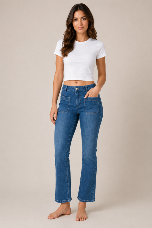 IVY Copenhagen Johanna earth swan Kick flare wash denim jeans