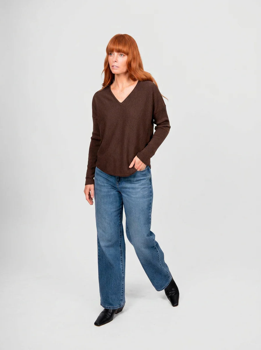Princess Vee Curve Hem Pullover