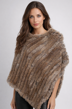 Soft Angora Fur Designer Poncho