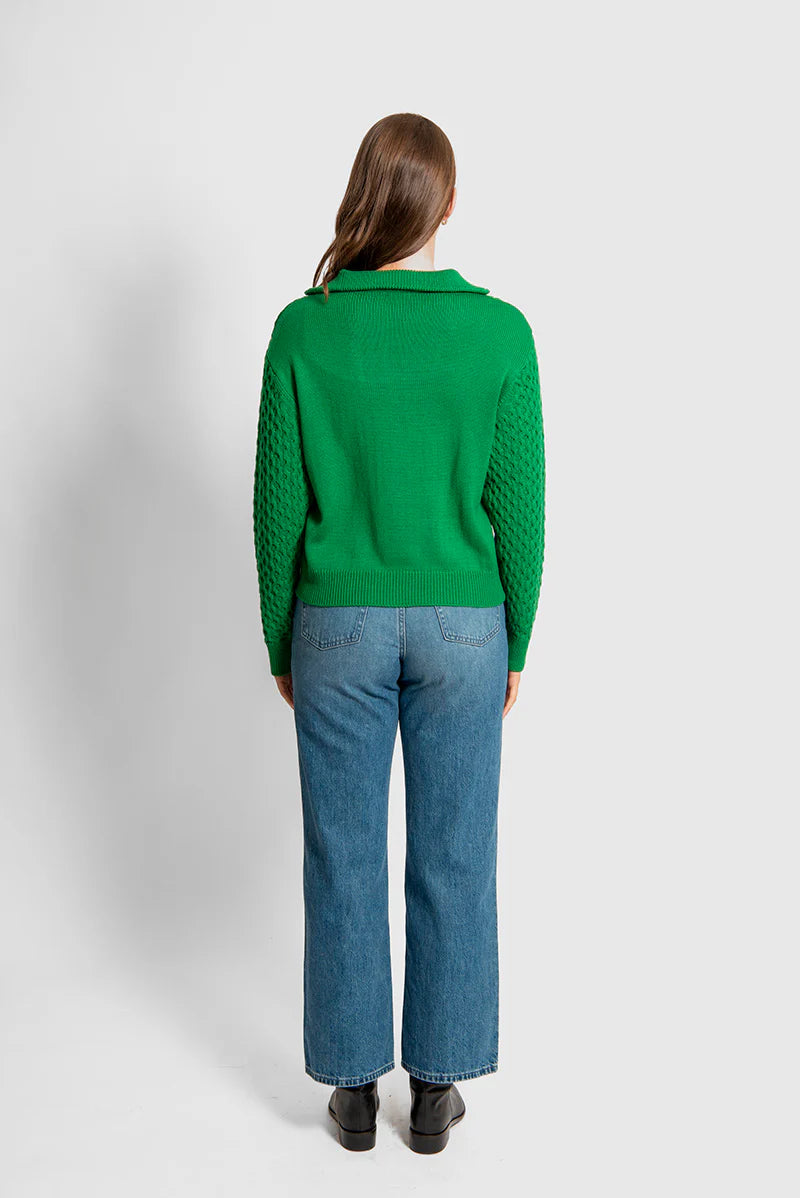 Fields - Aran Honeycomb Quarter Zipper