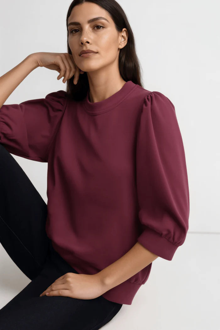 RICH & ROYAL SWEATSHIRT WITH PUFF SLEEVES