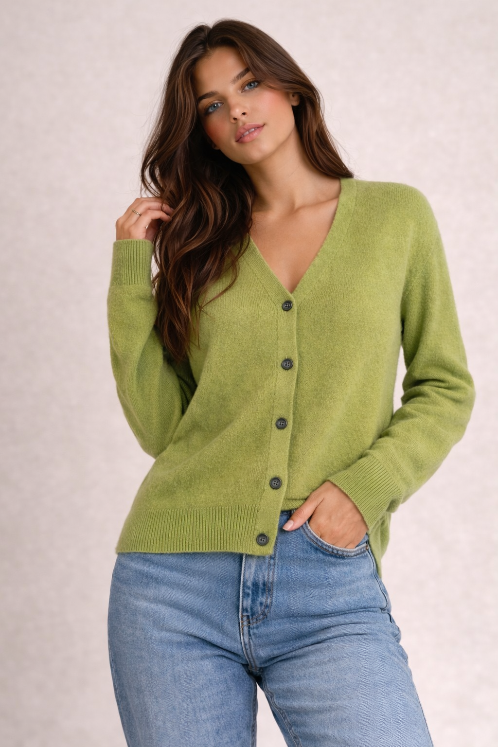Pure Merino Wool Cardigan V-Neck Knit on Australia