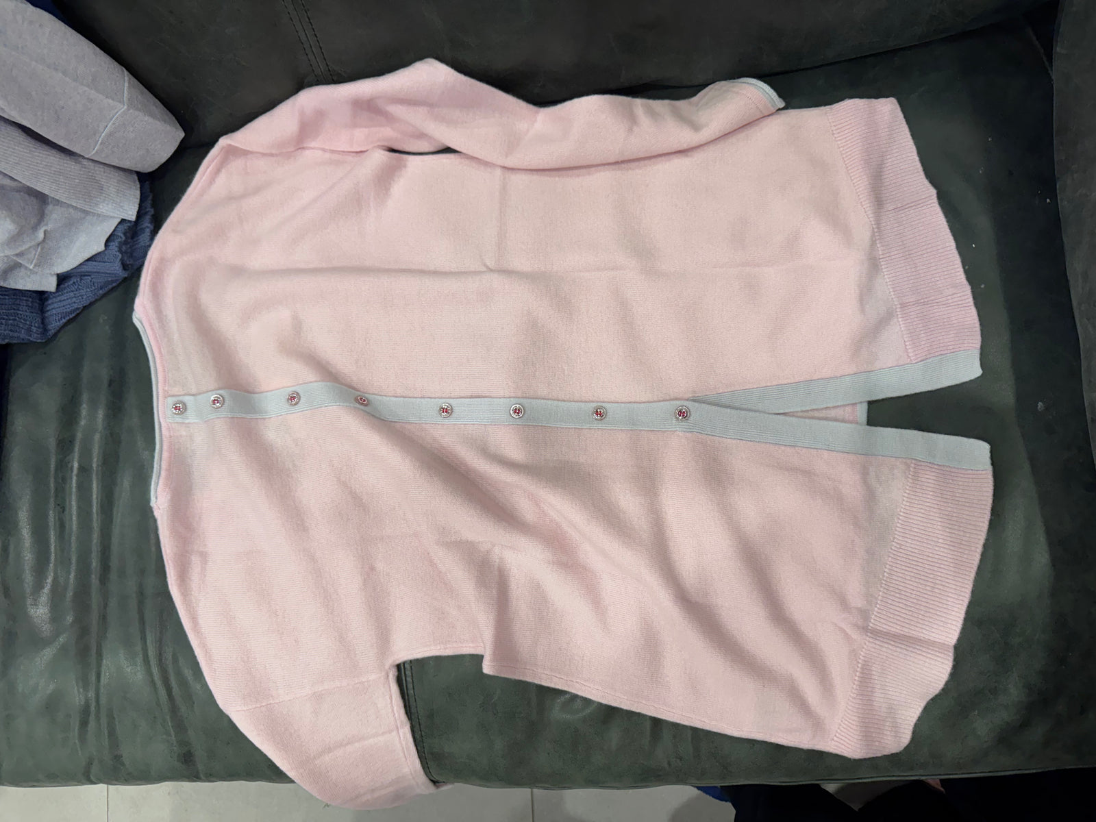 FIELDS KNITWEAR CONTRAST BUTTON BACK PULLOVER