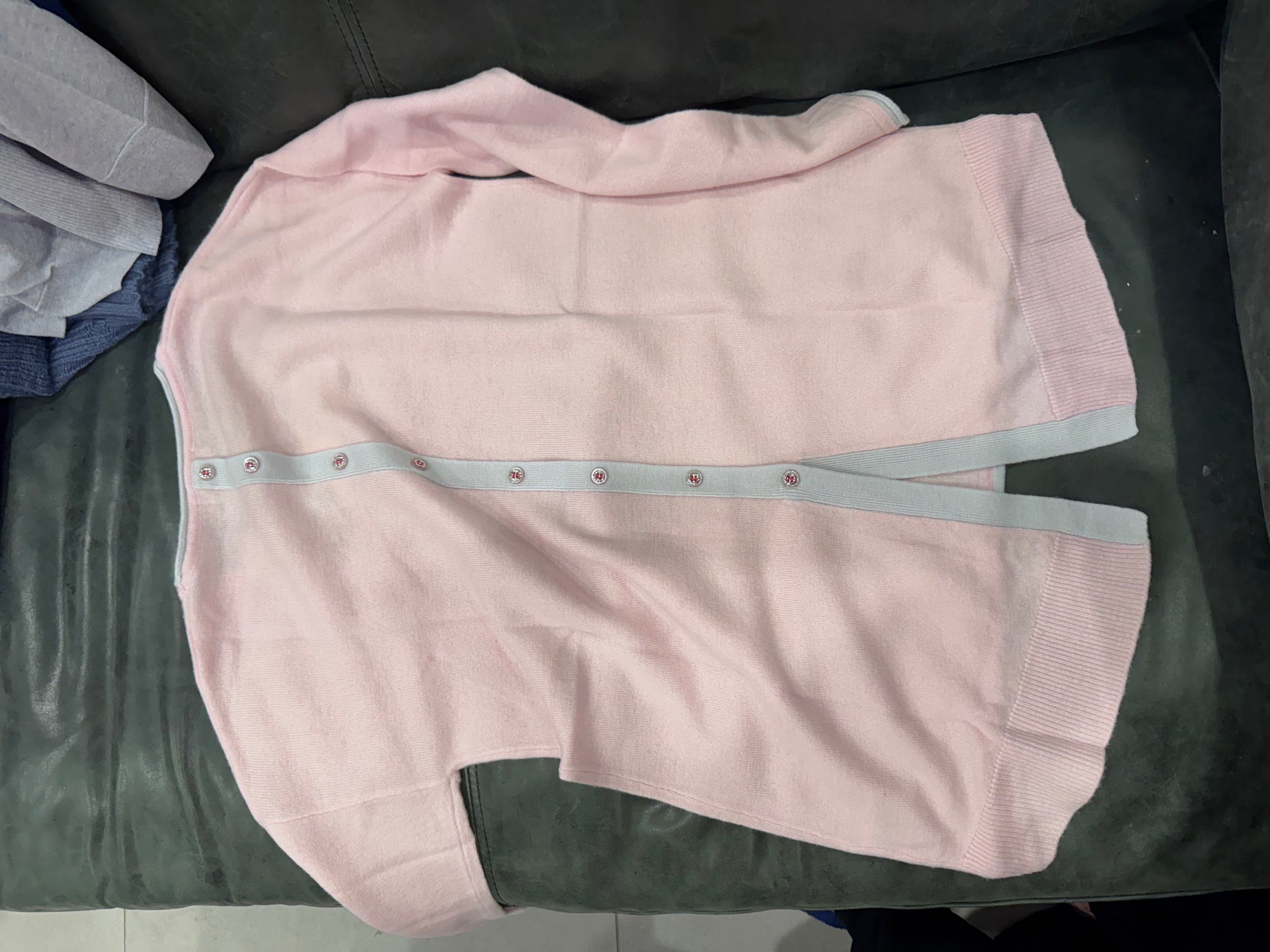 FIELDS KNITWEAR CONTRAST BUTTON BACK PULLOVER