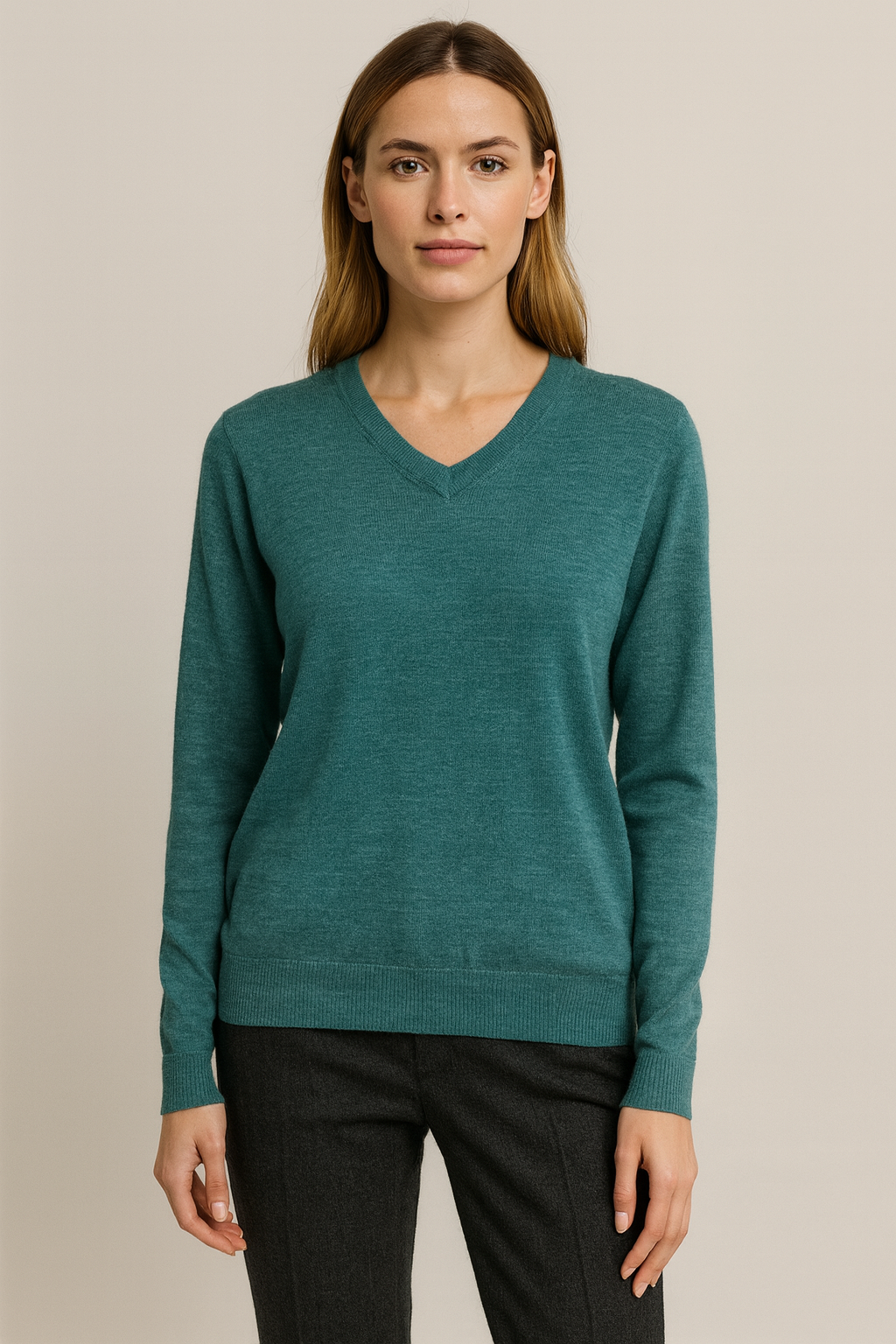 Pure Merino V-Neck Jumper Fine Gage