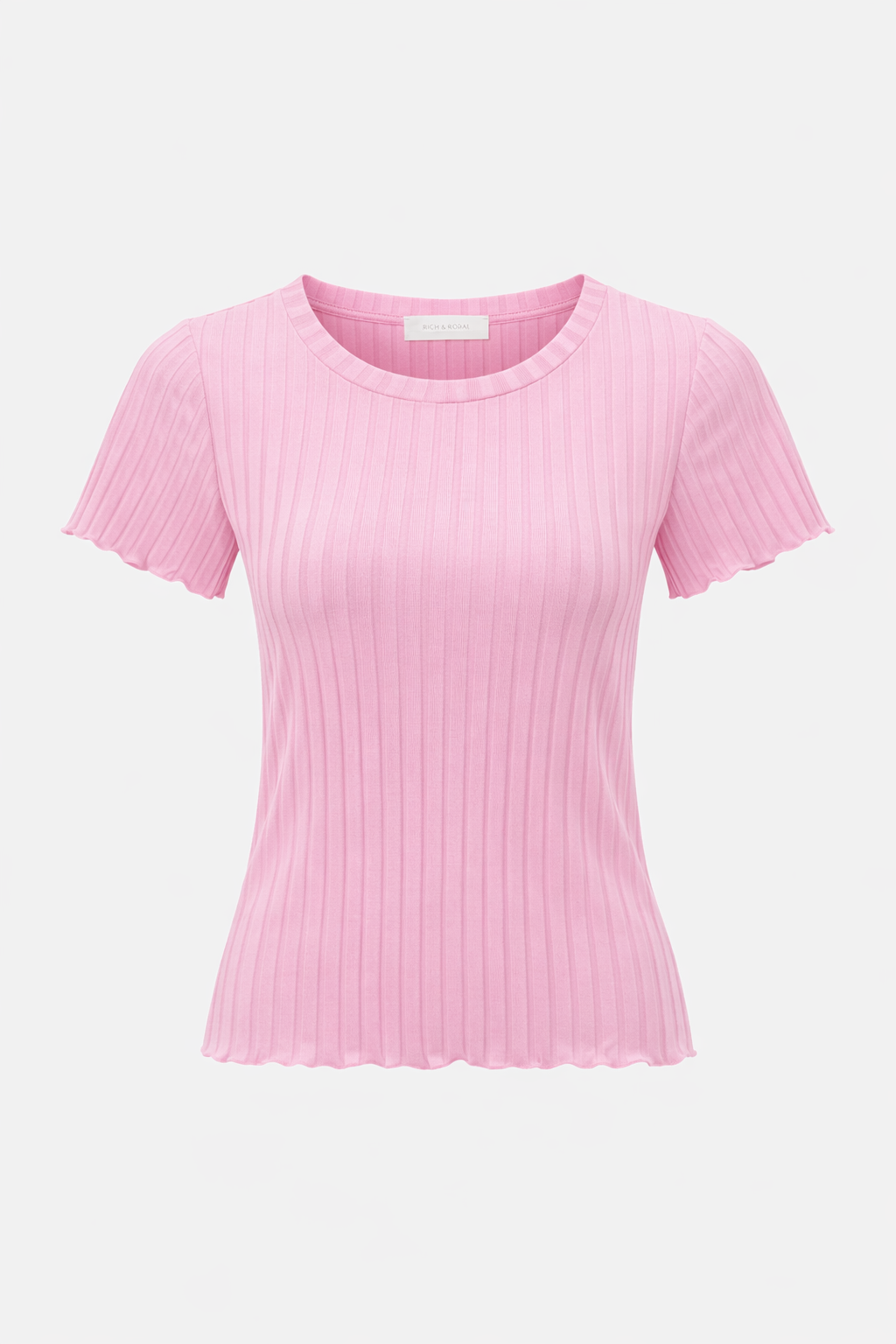 RICH & ROYAL FIGURE-HUGGING RIBBED SHIRT