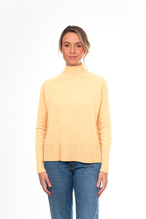 PURE CASHMERE RAGLAN SLEEVE HIGH NECK PULLOVER