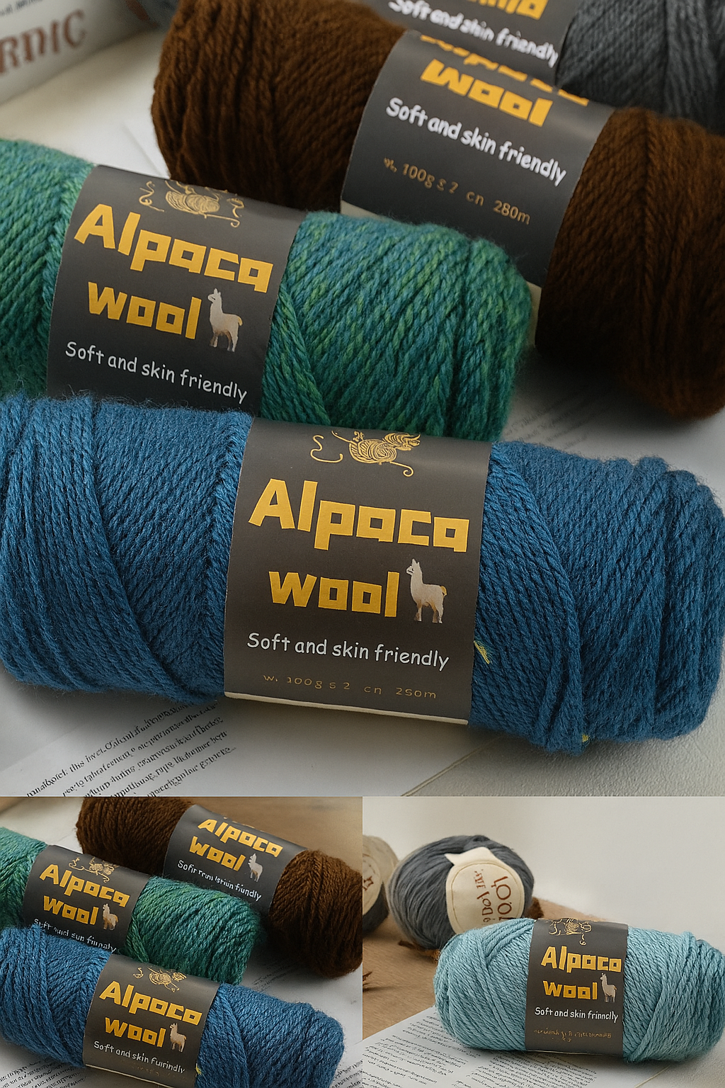 Alpaca 245 Stick Needle Thick Wool Yarn 500g