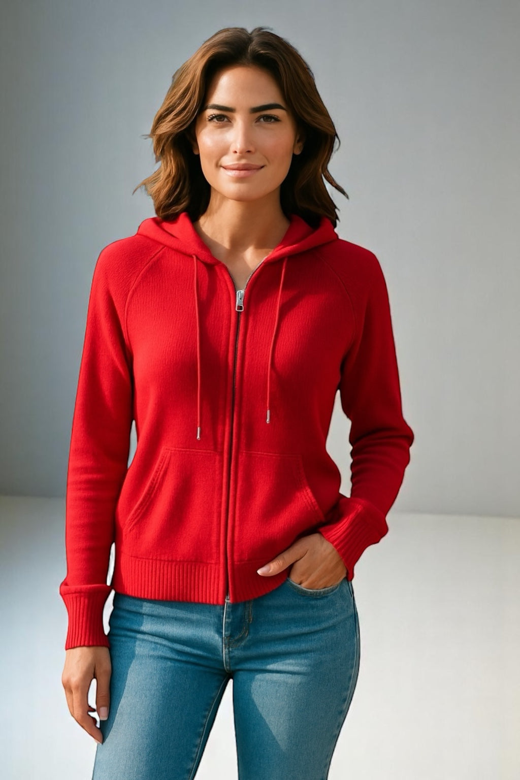 Pure cashmere Full zip hoodie