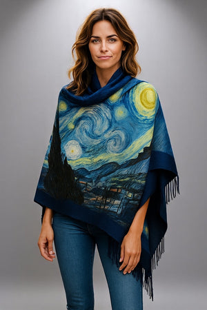 Luxury Pure Cashmere Scarf / Shawl Oil Painting Pattern