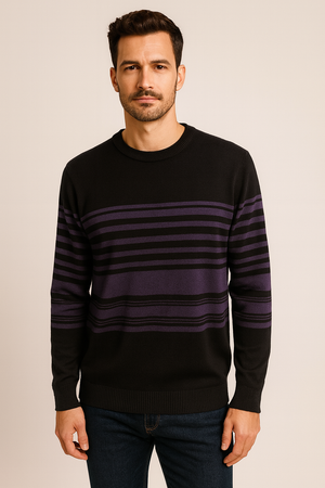 Pattern crew pullover