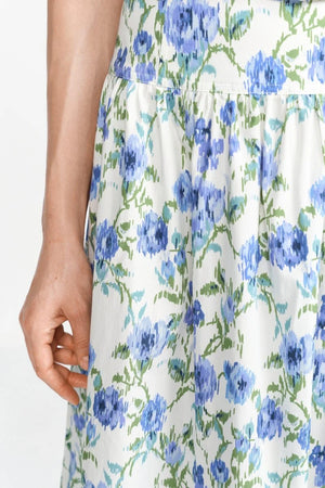 RICH & ROYAL FLORAL HIGH-WAISTED MIDI SKIRT