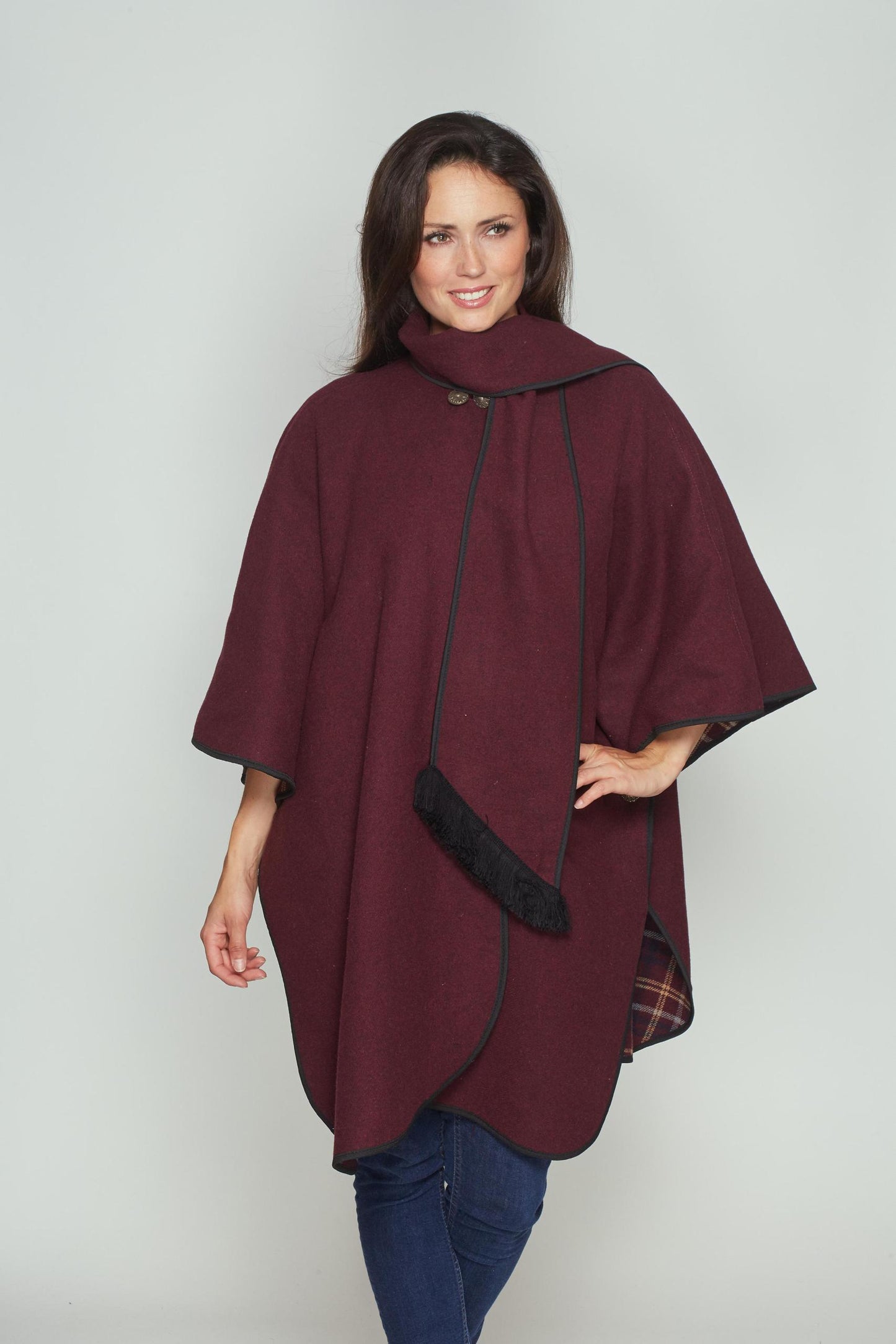 KESTA REVERSIBLE LONG LINE CAPE MADE IN UK