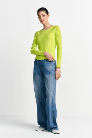 RICH & ROYAL RIBBED TEXTURE LONG SLEEVE