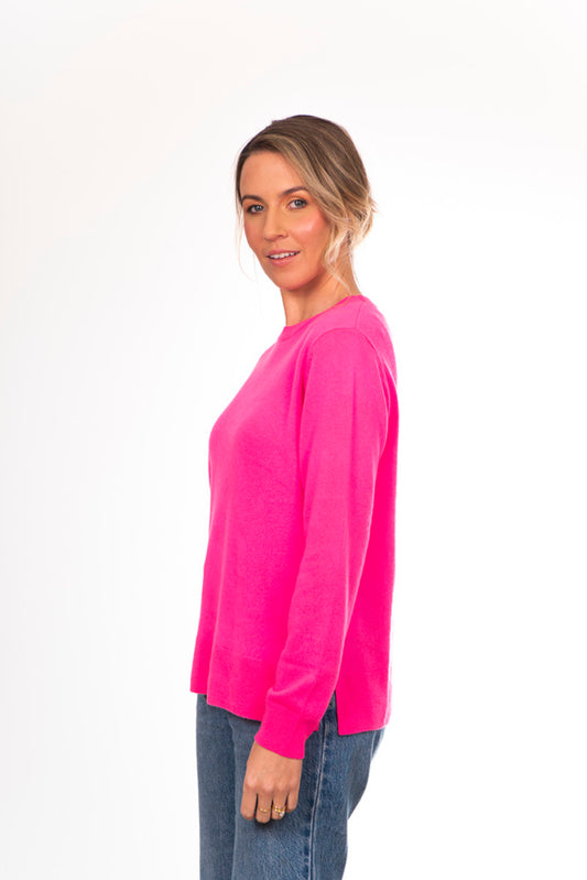 CREW NECK PULLOVER WITH RIBBED TRIMS