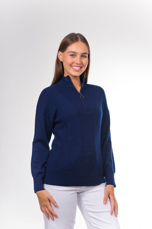 CABLE QUARTER ZIP PULLOVER
