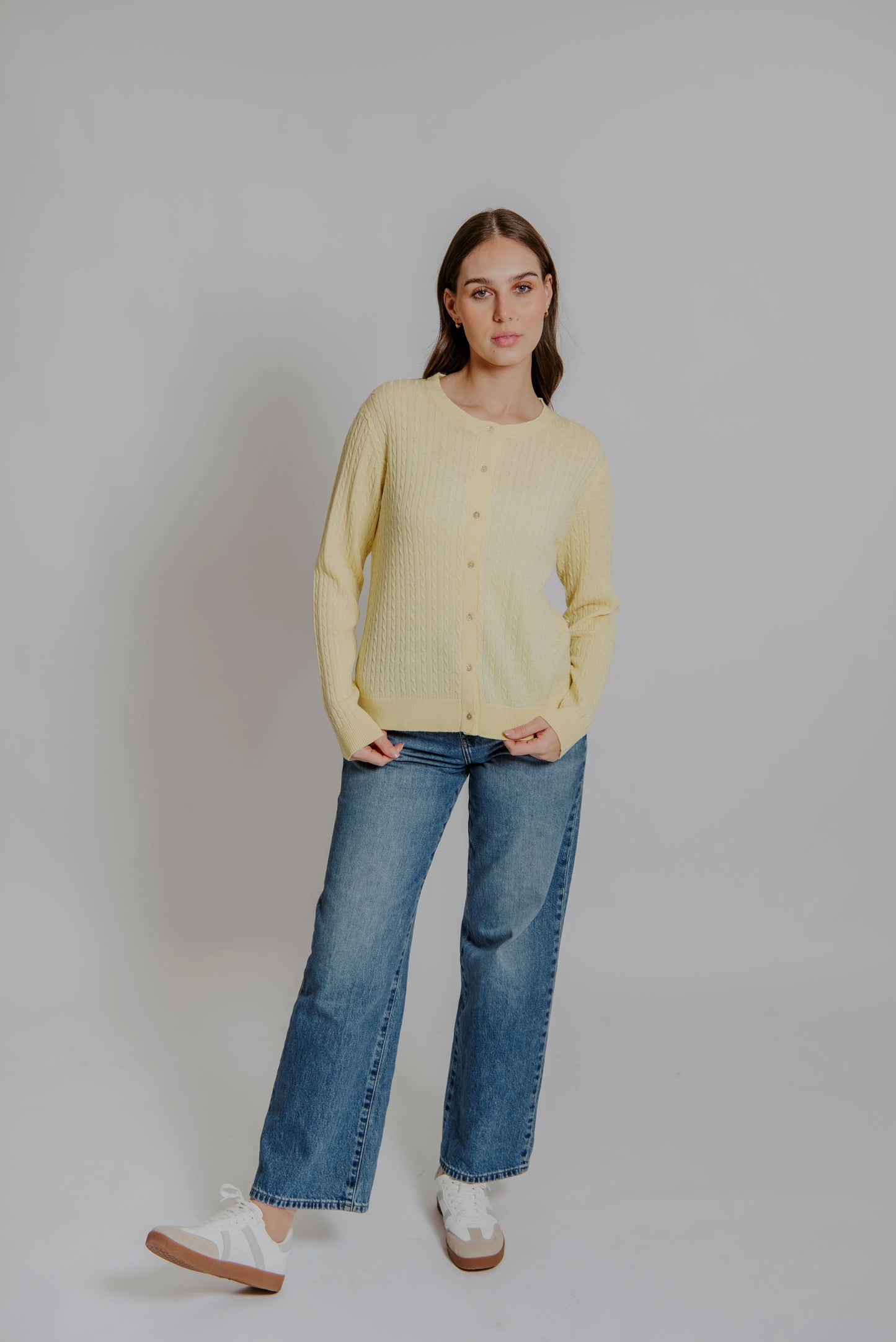 Bella - Baby Cable Crew Neck Cardi
