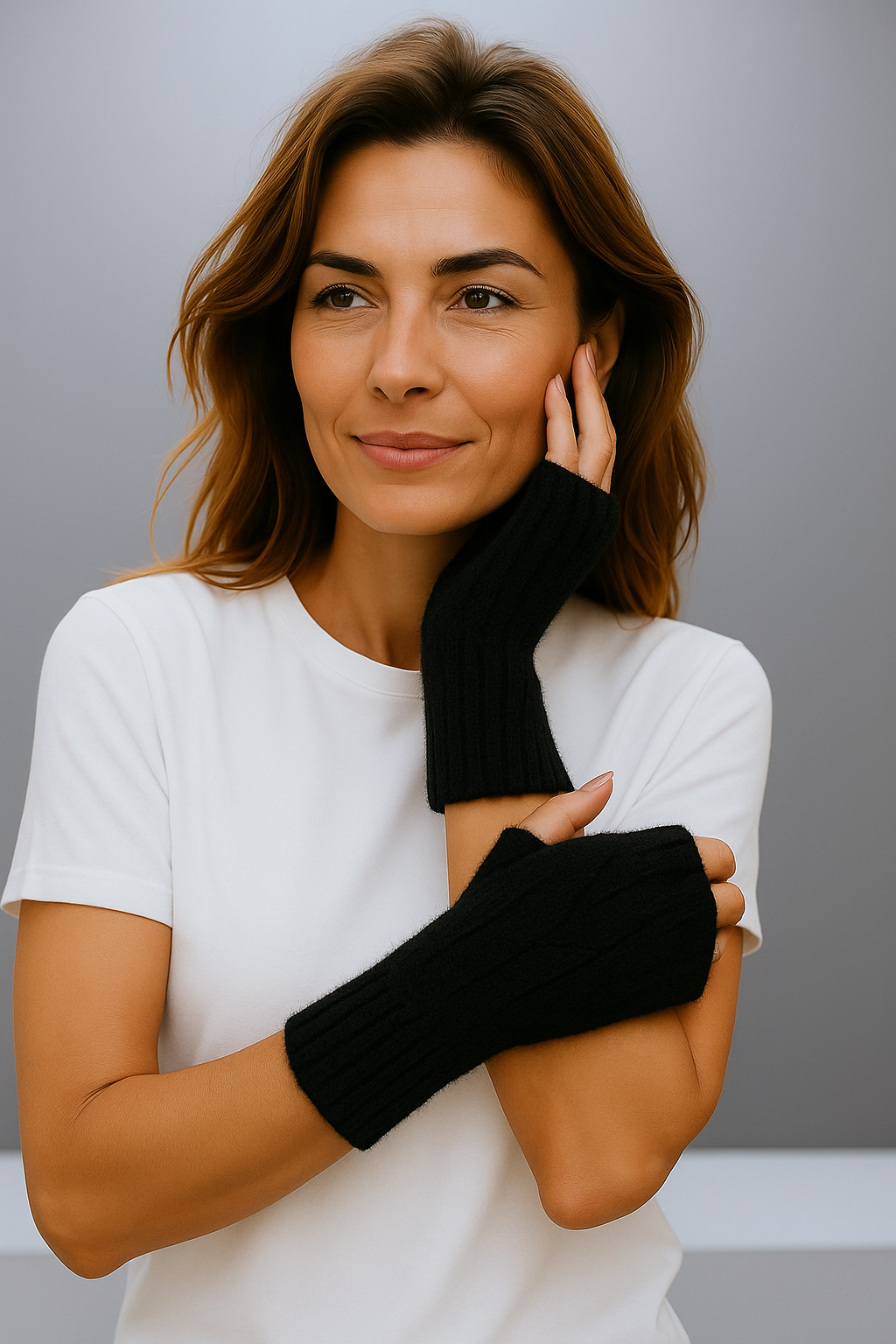 Fingerless 100% Cashmere Gloves