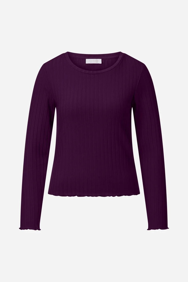 RICH & ROYAL RIBBED TEXTURE LONG SLEEVE