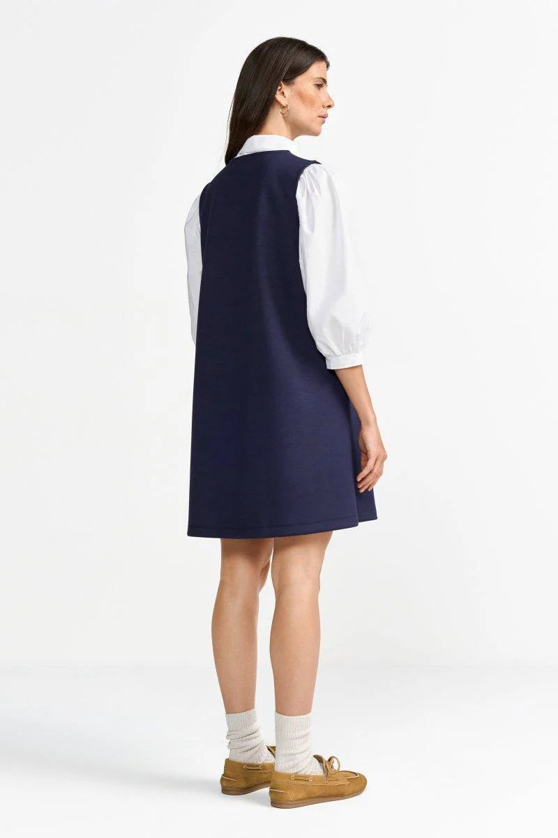RICH & ROYAL NAVY JERSEY MINI DRESS