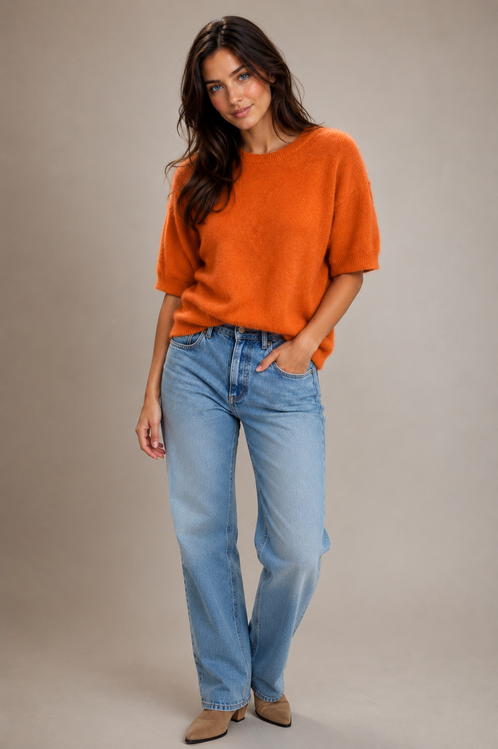 RICH & ROYAL PURE CASHMERE KNITTED SHORT SLEEVE