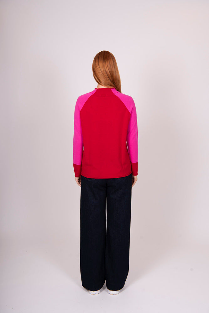COLOUR BLOCK ROLL TRIM PULLOVER
