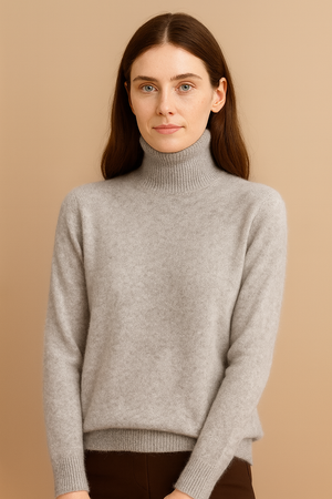 Pure Cashmere Roll Neck Pullover