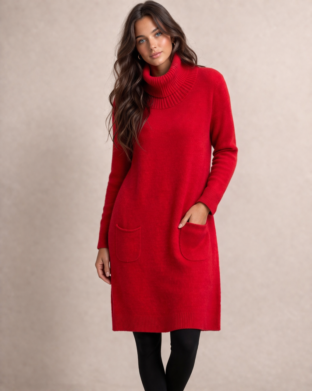 Bella Turtle Neck Dress With Pockets