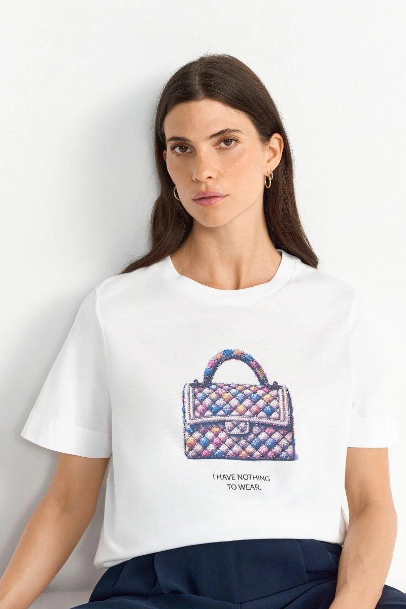 RICH & ROYAL WEISSES T-SHIRT MIT PRINT