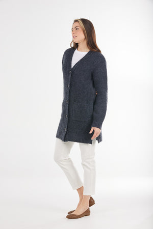 MOHAIR BUTTON UP LONGLINE CARDIGAN