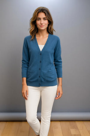 Sovrano deep Vee cardigan with pockets pure merino
