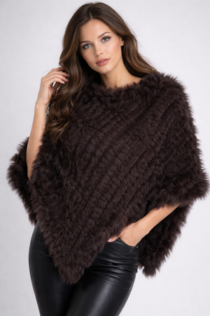 Soft Angora Fur Designer Poncho