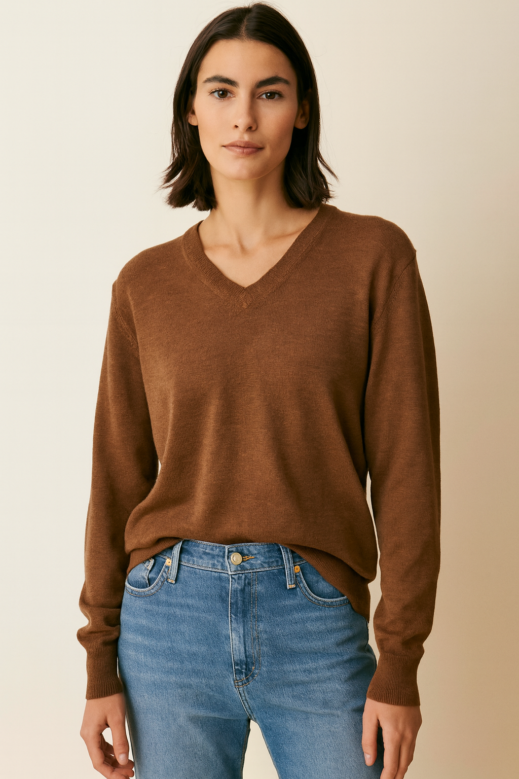 Pure Merino V-Neck Jumper Fine Gage
