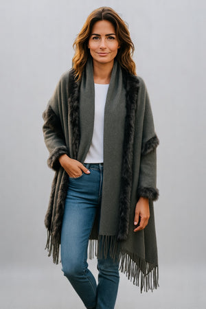 UGG Australian Merino Wool and rabbit fur shawl/ Scarf / wrap