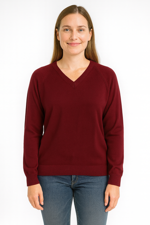 MTF Machine Washable Pure Wool V Neck Pullover Unisex