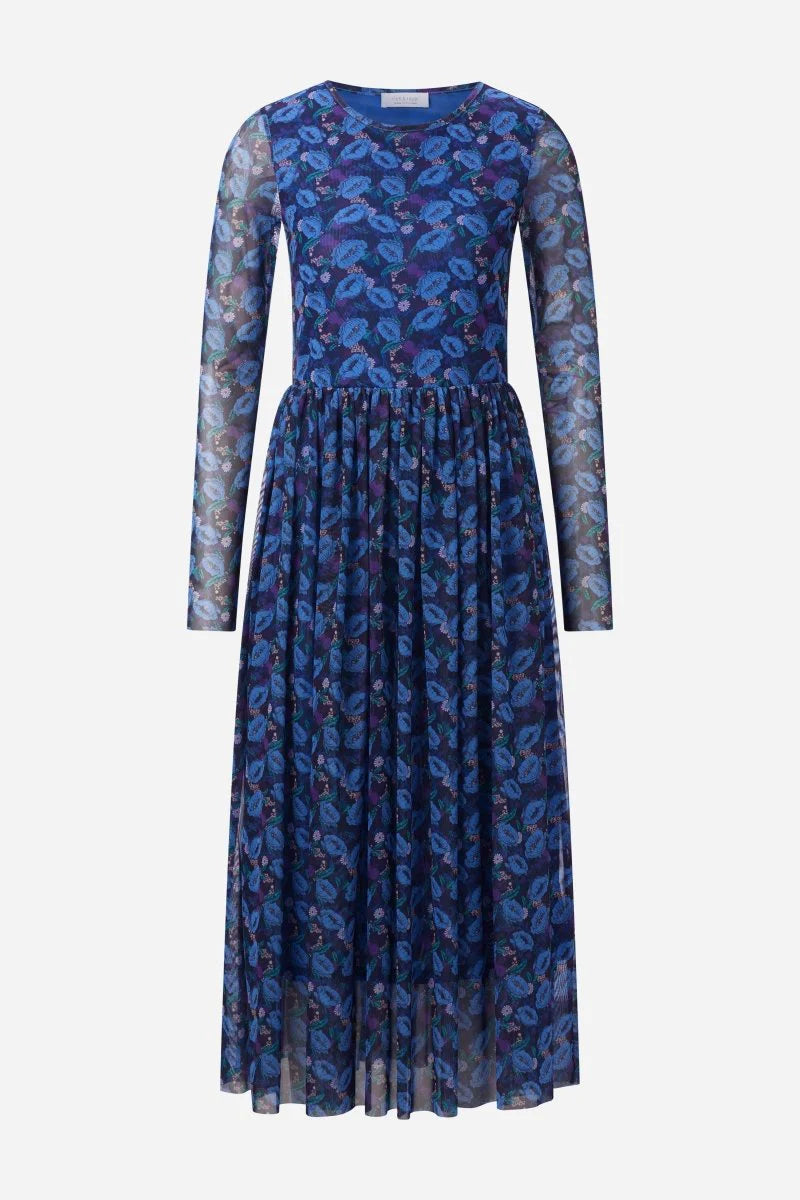RICH & ROYAL LONG MESH DRESS WITH PRINT