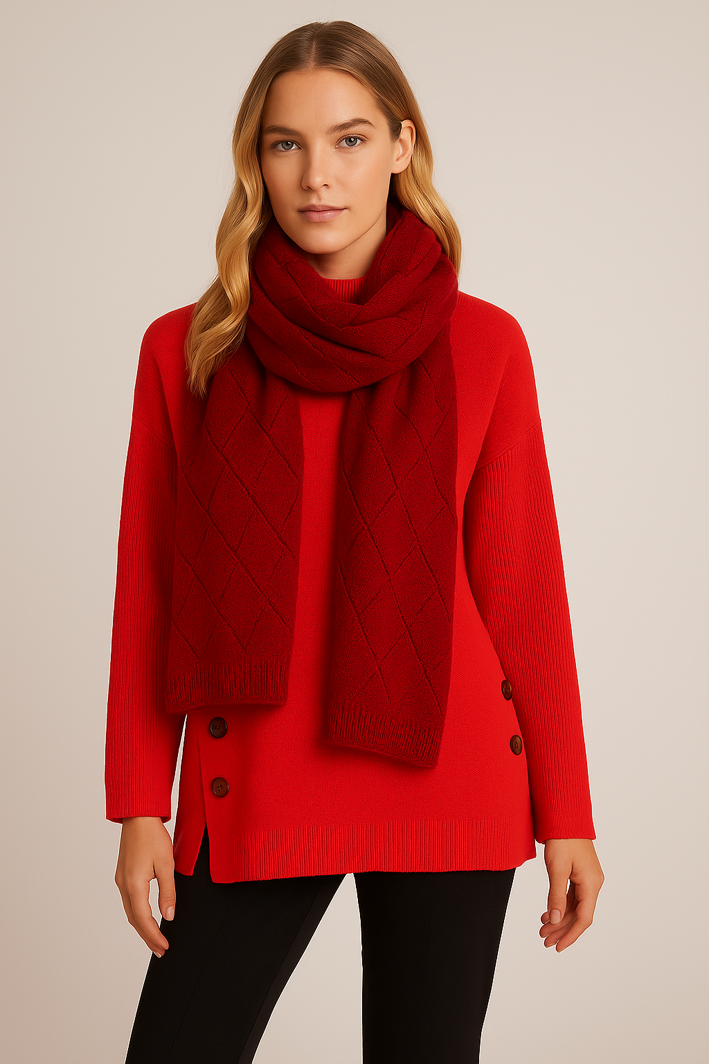 Unisex Luxury Soft Ribbed Pure Cashmere Scarf