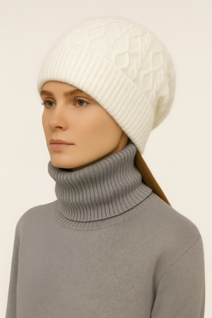 Unisex Pure Wool Beanie – Cabled