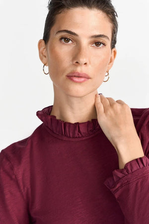 RICH & ROYAL RUFFLED NECK LONG SLEEVE MADE IN PORTUGAL