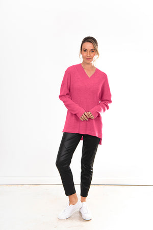 VEE NECK PULLOVER WITH OVERLAP NECK