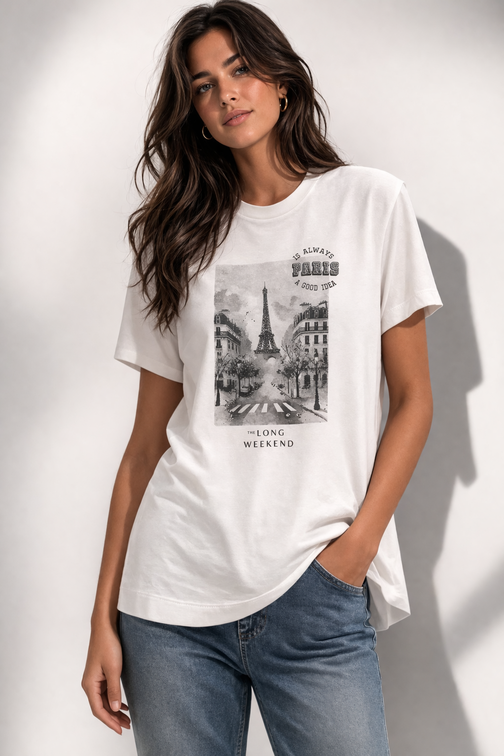 Rich & Royal Organic Cotton T-Shirt in White Print