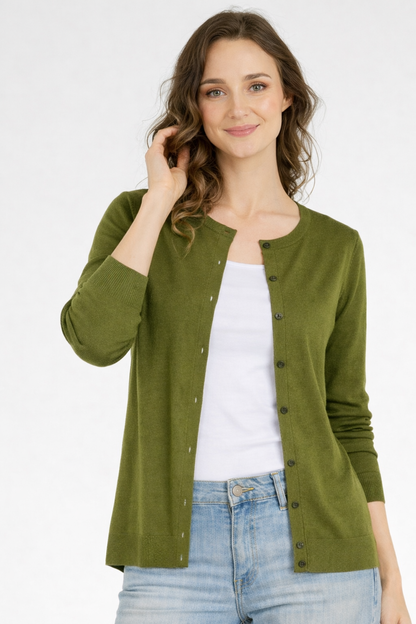 KATE BUTTON TO NECK CARDIGAN